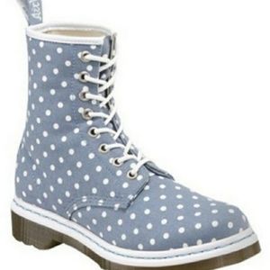 Polka Dot Dr. Marten Canvas Fabric Boots
